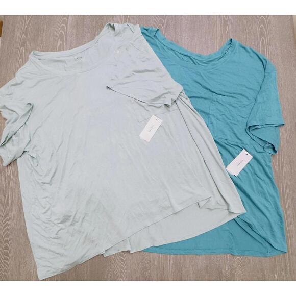 Alfani Intimates Sage Green Teal Short Sleeve Bundle Women Size 3X - Picture 1 of 1